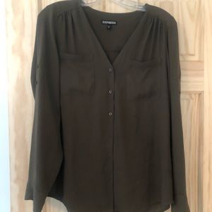 Express military green dress shirts